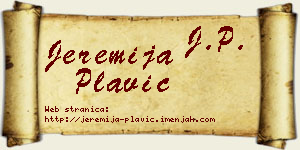 Jeremija Plavić vizit kartica